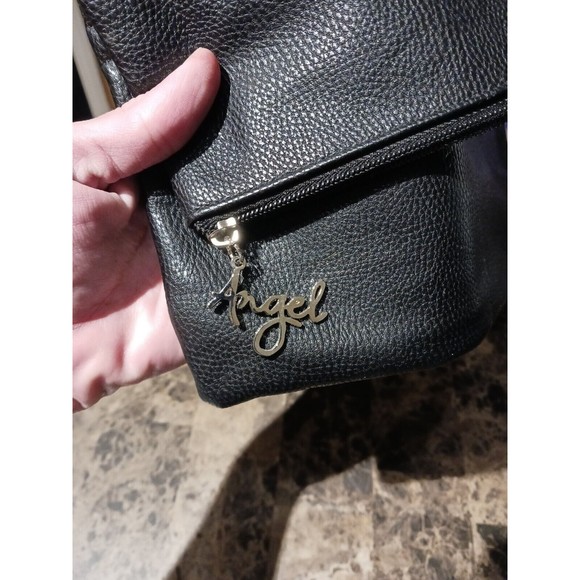 Victoria's Secret Angel Black Faux Leather Anniversary Foldover Clutch Bag - Picture 4 of 10